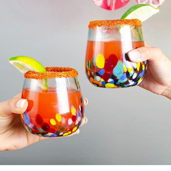 Stemless Wineglass in Confetti Dots| 12 oz. - Picture 3 of 3